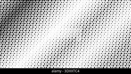 Classic monochrome halftone pattern featuring a diagonal density shift for retro pop art aesthetics Stock Vector