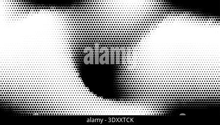 Distorted black dot pattern creating a fluid wave effect for edgy, high-contrast visual design Stock Vector