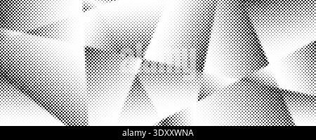 Halftone gradient polygon texture. Rough pixel triangle pattern background. Grunge dotted triangular surface overlay. Geometric gradated polygonal wallpaper overlay. Vector mosaic style cover Stock Vector