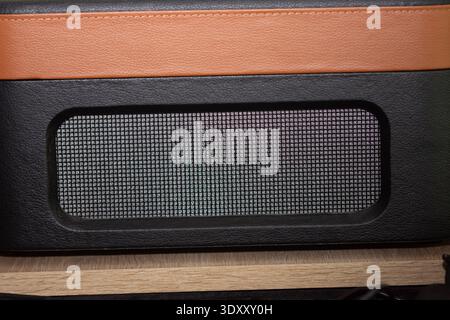 Retro Bluetooth Record Player Vintage Style with 2 Integrated Stereo Speakers, Stock Photo