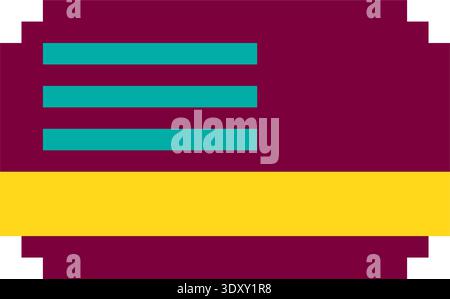 Yellow, Purple And Turquoise Pixel Art Business Column Icon For UI And Game Design. Flat Retro 8-bit Office And Finance Icons And Sprites. Stock Vector