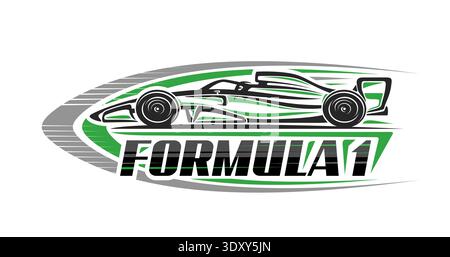 Formula One Lettering Vector logo for Formula 1, automotive placard with hand drawn ...