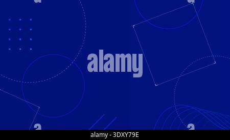 Blue modern digital technology background with abstract geometric shapes. Stock Vector