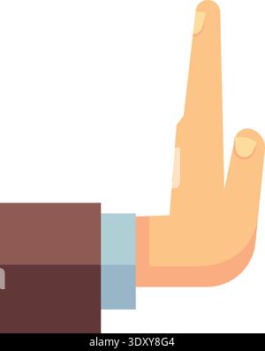 Stop gesture. Hand refuse something color icon Stock Vector