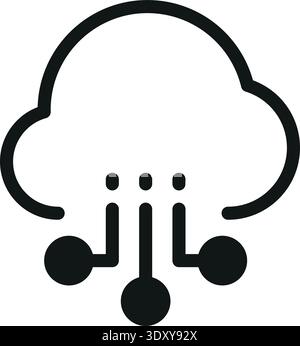 Cloud computing black icon. Online platform symbol Stock Vector