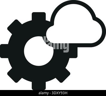 Cloud service settings icon. App management symbol Stock Vector