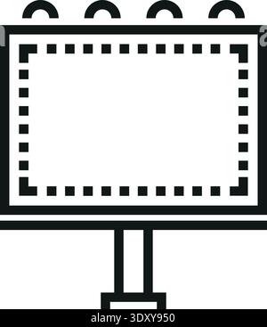 Billboard line icon. Street promotion. Business ad Stock Vector