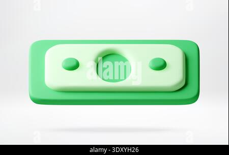 Green financial bill 3d icon for money wallet Stock Vector