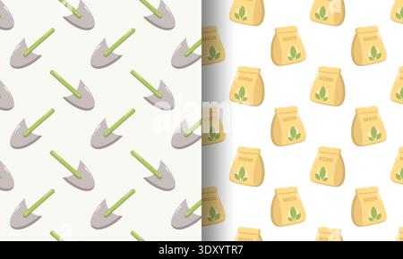 Easter Basket Pattern Seamless Holiday Design Stock Vector