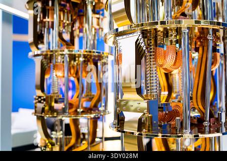 close up of quantum computer system, new advanced and innovative computing technology for data processing Stock Photo