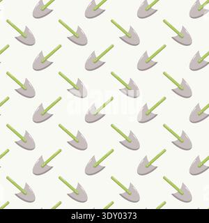 Garden Shovel Pattern Seamless Design Stock Vector