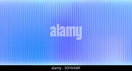 Ribbed glass background with vertical striped texture. Realistic gradient blue and bright purple background. Vector wavy hologram  design panel Stock Vector