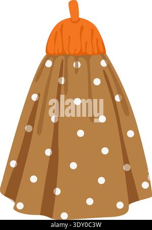 Hanging soft towel cartoon icon. Washcloth drawing Stock Vector