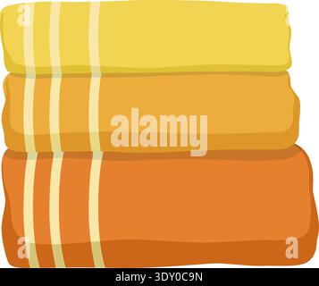 Clean towels stack cartoon icon. Textile pile Stock Vector