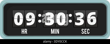 Countdown flip number clock. Black timer icon Stock Vector