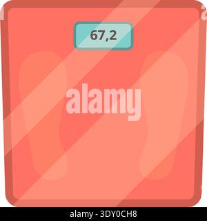 Floor scales. Body weight measure. Gym equipment Stock Vector