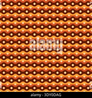 Geometric retro pattern in shades of orange. Vector illustration Stock Vector