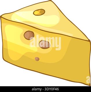 Cheese piece icon. Fresh tasty dairy product Stock Vector