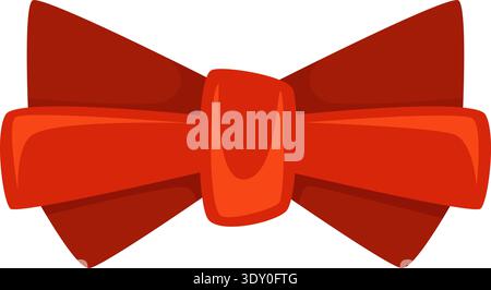 Red bowtie. Classic elegant knot color icon Stock Vector