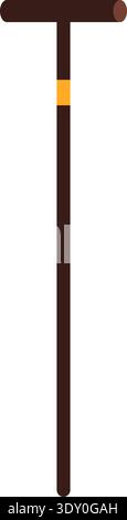 Walking stick icon. Retro aging cartoon accessory Stock Vector