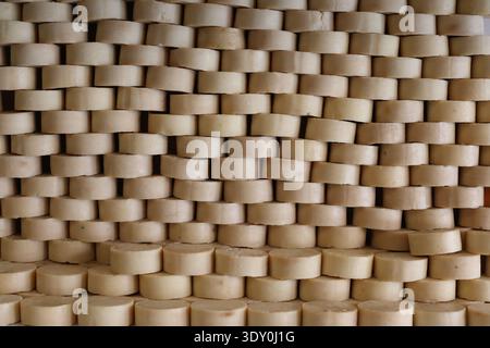 stack of white homemade soap Stock Photo