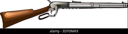 Rifle color drawing. Hunting weapon. Gun icon Stock Vector