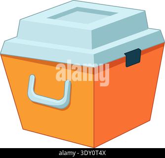 Portable fishing ice tackle box cartoon icon Stock Vector