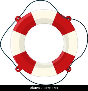 Lifebuoy cartoon icon. Inflatable ring. Rubber donut Stock Vector