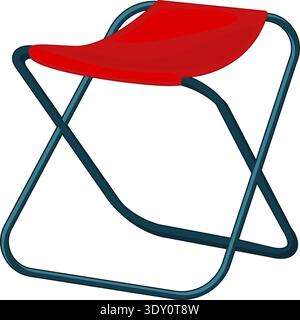 Folding chair cartoon icon. Camping outdoor seat Stock Vector