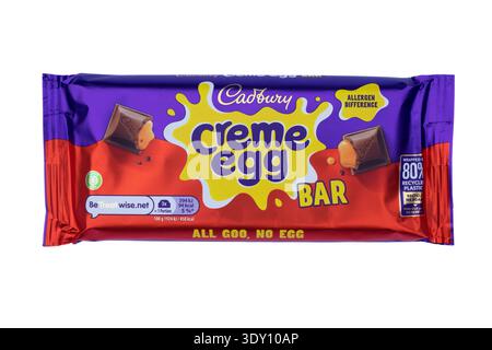 cadbury creme egg chocolate bar on white background Stock Photo