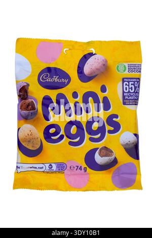 bag of cadbury mini eggs on white background Stock Photo