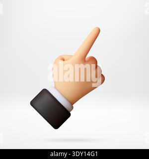 3D hand showing pointing gesture. Stock Vector