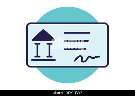 Bank check flat icon. Icon related to bank. Finance elements vector illustration Stock Vector