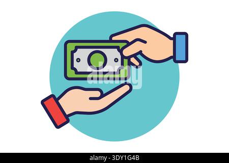 Transaction flat icon. Icon related to bank. Payment elements vector illustration Stock Vector