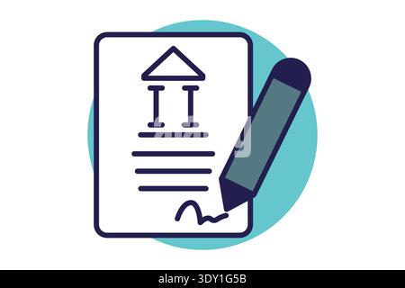 Contract flat icon. Icon related to bank. Document elements vector illustration Stock Vector