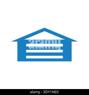 Warehouse icon illustration representing storage, logistics, inventory management, shipping, cargo handling, and distribution activities. Ideal for ap Stock Vector