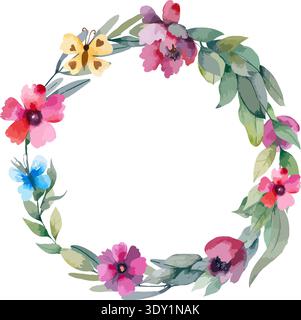 Watercolor seamless floral pattern with flowers Stock Vector