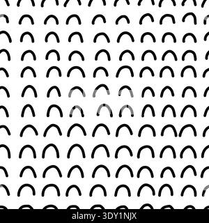 Small dash pattern on white background. Hand drawn small black dash seamless pattern. Simple minimal abstract, geometric texture design seamless background. Vector illustration Stock Vector