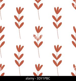 seamless botanical simple pattern with orange flowers. Stock Vector