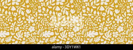 Abstract floral seamless pattern background. Hand-drawn minimal, bright, modern organic shapes pattern. Collage contemporary print. Fashionable template for design. Vector illustration Stock Vector