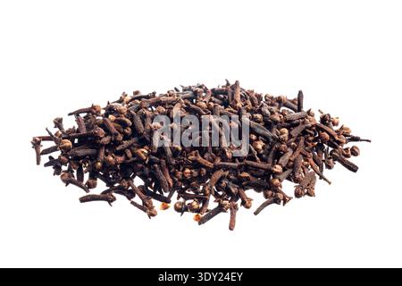 Cloves pile isolated on white background. Stock Photo