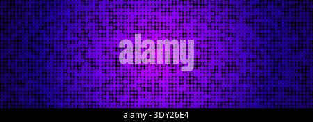 Digital Identity Cybersecurity AI Halftone Purple Blue Neon Dots Mosaic Matrix Biometric Data Network Futuristic Technology Metaverse Virtual Stock Vector