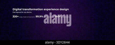 Digital Transformation Experience Design Interface UI UX SaaS Dashboard Metrics Components Tokens Coverage Purple Blue Neon Circles Pattern Abstract Stock Vector