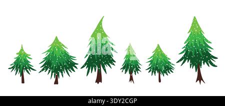 The Christmas tree with balls, garland, snowflakes. Winter illustration for fabric, textile wallpaper, posters, gift wrapping paper. Merry Christmas Stock Vector