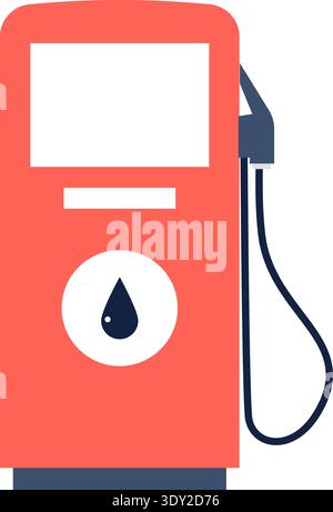 Gas station red fuel pump color icon Stock Vector