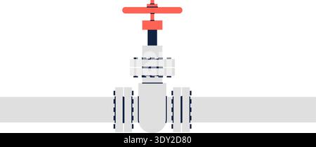 Gas pipe color icon. Industrial pipeline valve Stock Vector