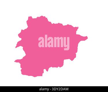 Map of Andorra, sign silhouette. World Map Globe. Vector Illustration isolated on white background. Europe continent Stock Vector