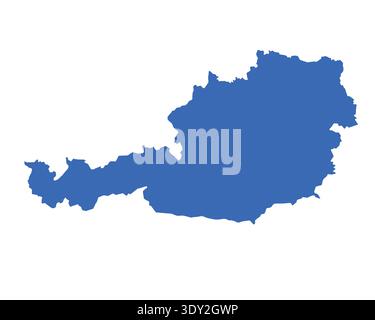 Map of Austria, sign silhouette. World Map Globe. Vector Illustration isolated on white background. Europe continent Stock Vector