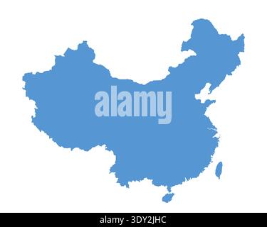 Map of China, sign silhouette. World Map Globe. Vector Illustration isolated on white background. Asian continent Stock Vector