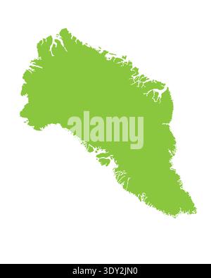 Map of Greenland, sign silhouette. World Map Globe. Vector Illustration isolated on white background. American continent Stock Vector